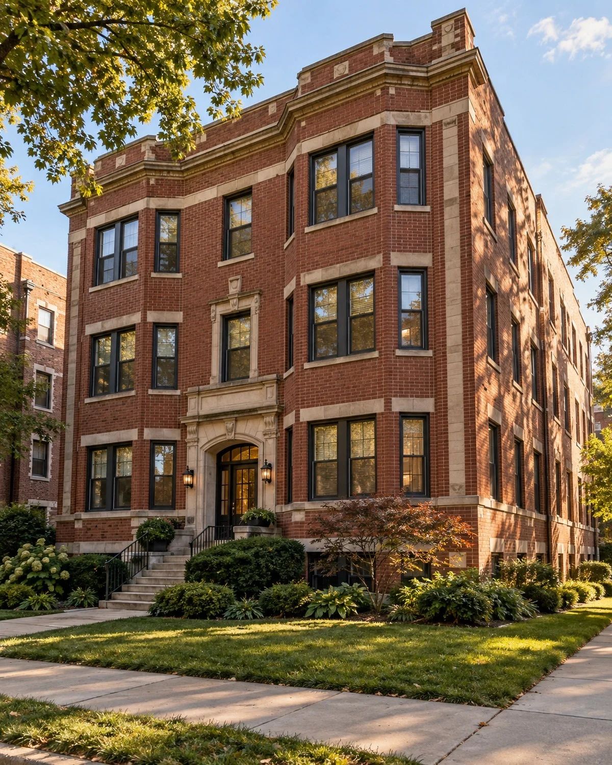 Brick apartment building with landscaped grounds, from Ian Austin’s post on loan maturity and refinancing.